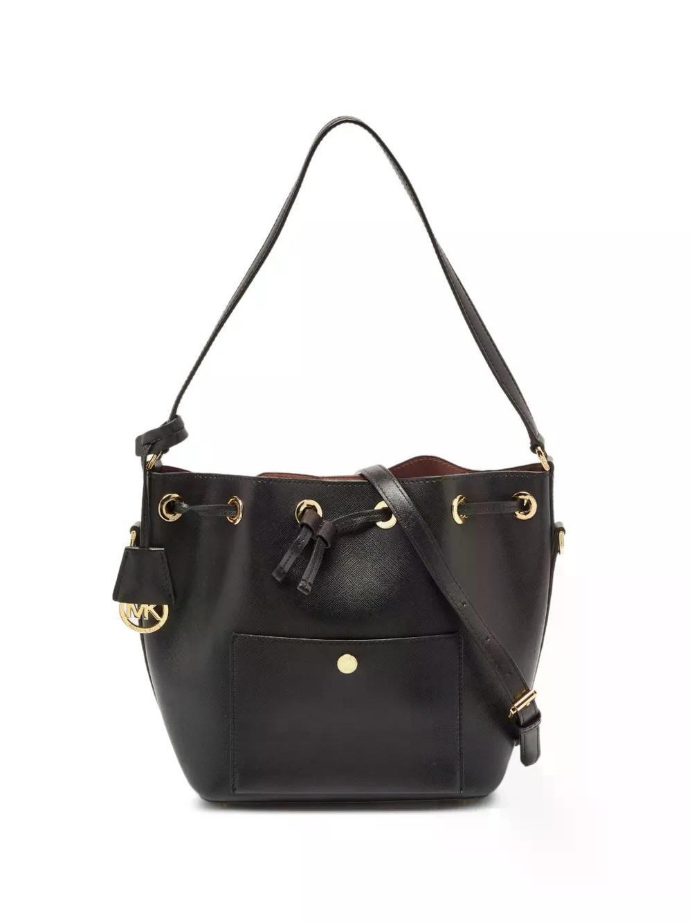 Michael Kors Greenwich medium bucket bag black Saffiano leather
